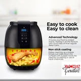 NNEDSZ Kitchen Couture 3.5 Litre Digital Display Black Air Fryer Oil Free Cooking