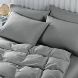 NNEDSZ Royal Comfort 2000TC 6 Piece Bamboo Sheet & Quilt Cover Set Cooling Breathable - Queen - Grey