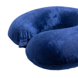 NNEDSZ Milano Decor Memory Foam Travel Neck Pillow With Clip Cushion Support Soft Blue