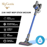 NNEDSZ MyGenie H20 PRO Wet Mop 2-IN-1 Cordless Stick Vacuum Cleaner Handheld Recharge - Blue