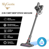 NNEDSZ MyGenie H20 PRO Wet Mop 2-IN-1 Cordless Stick Vacuum Cleaner Handheld Recharge - Grey