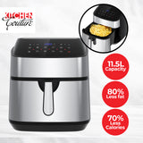 NNEDSZ Kitchen Couture 11.5 Litre Air Fryer Multifunctional LCD Digital Display Silver