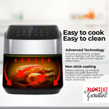 NNEDSZ Kitchen Couture 11.5 Litre Air Fryer Multifunctional LCD Digital Display Silver