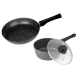 NNEDSZ Stonewell 2 Piece 24cm Pan +  16cm Pot Set Kitchen Non Stick Cookware