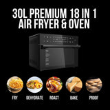 NNEDSZ Kitchen Couture 30 Litre Air Fryer Oven 18 Presets 5-in-1 Multifunctional Black