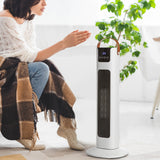 NNEDSZ Pursonic Electric Ceramic Tower Heater Portable Oscillating Remote Control - White