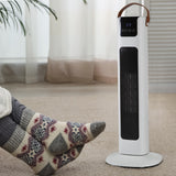 NNEDSZ Pursonic Electric Ceramic Tower Heater Portable Oscillating Remote Control - White