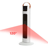NNEDSZ Pursonic Electric Ceramic Tower Heater Portable Oscillating Remote Control - White