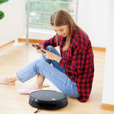 NNEDSZ MyGenie V-MAX 3000 Robotic Vacuum Cleaner VSLAM Technology Wi-Fi Control Black