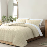 NNEDSZ Royal Comfort Coverlet Set Bedspread Soft Touch Easy Care Breathable 3 Piece Set - Queen - Beige