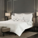 NNEDSZ Royal Comfort Bamboo Cooling Reversible 7 Piece Comforter Set Bedspread - Queen - White