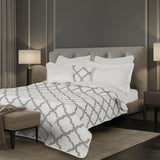 NNEDSZ Royal Comfort Bamboo Cooling Reversible 7 Piece Comforter Set Bedspread - Queen - White