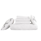 NNEDSZ Royal Comfort Bamboo Cooling Reversible 7 Piece Comforter Set Bedspread - Queen - White