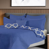 NNEDSZ Royal Comfort Bamboo Cooling Reversible 7 Piece Comforter Set Bedspread - Queen - Royal Blue