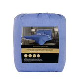NNEDSZ Royal Comfort Bamboo Cooling Reversible 7 Piece Comforter Set Bedspread - Queen - Royal Blue