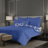 NNEDSZ Royal Comfort Bamboo Cooling Reversible 7 Piece Comforter Set Bedspread - King - Royal Blue