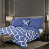 NNEDSZ Royal Comfort Bamboo Cooling Reversible 7 Piece Comforter Set Bedspread - King - Royal Blue