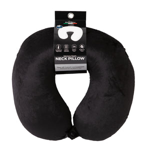 NNEDSZ Milano Decor Memory Foam Travel Neck Pillow With Clip Cushion Support Soft Black