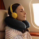 NNEDSZ Milano Decor Memory Foam Travel Neck Pillow With Clip Cushion Support Soft Black