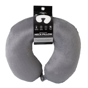 NNEDSZ Milano Decor Memory Foam Travel Neck Pillow With Clip Cushion Support Soft Grey