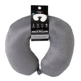 NNEDSZ Milano Decor Memory Foam Travel Neck Pillow With Clip Cushion Support Soft Grey
