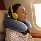 NNEDSZ Milano Decor Memory Foam Travel Neck Pillow With Clip Cushion Support Soft Grey