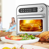 NNEDSZ Kitchen Couture 10 Litre Compact Air Fryer Oven Oil Free Cooking Silver