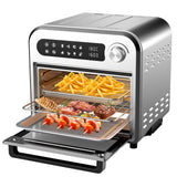 NNEDSZ Kitchen Couture 10 Litre Compact Air Fryer Oven Oil Free Cooking Silver