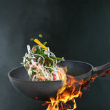 NNEDSZ Stone Chef Forged Wok Non Stick Cookware Kitchen Black 28cm