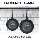 NNEDSZ Stone Chef Forged Wok Non Stick Cookware Kitchen Black 30cm