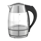 NNEDSZ Kitchen Couture Cool Touch Slimline Stainless Steel Blue LED Glass Kettle 1.7L