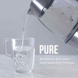 NNEDSZ Kitchen Couture Cool Touch Slimline Stainless Steel Blue LED Glass Kettle 1.7L