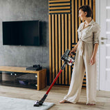 NNEDSZ MyGenie H20 PRO Wet Mop 2-IN-1 Cordless Stick Vacuum Cleaner Handheld Recharge - Red