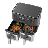 NNEDSZ Kitchen Couture Dual View 2 x 5 Litre (10 Litre) Air Fryer Stainless Steel