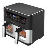 NNEDSZ Kitchen Couture Dual View 2 x 5 Litre (10 Litre) Air Fryer Stainless Steel