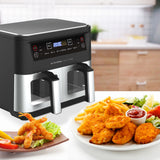 NNEDSZ Kitchen Couture Dual View 2 x 5 Litre (10 Litre) Air Fryer Stainless Steel