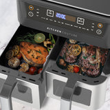 NNEDSZ Kitchen Couture Dual View 2 x 5 Litre (10 Litre) Air Fryer Stainless Steel