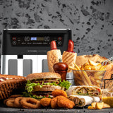 NNEDSZ Kitchen Couture Dual View 2 x 5 Litre (10 Litre) Air Fryer Stainless Steel