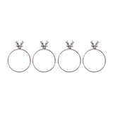 NNEDSZ Bread and Butter Napkin Rings - Stag Head - 4 Pack