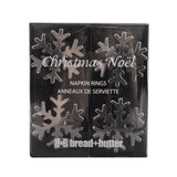 NNEDSZ Bread and Butter Napkin Rings - Snow Flake - 4 Pack