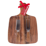 NNEDSZ Bread and Butter Rectangle Paddle Food Board w/ 2 Cheeese Knives