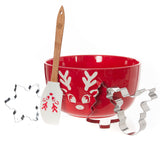 NNEDSZ Bread and Butter Electroplate Icy Reindeer Mini Mix Bowl Set