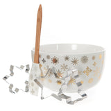 NNEDSZ Bread and Butter Electroplate Snowflake Mini Mix Bowl Set - Gold