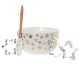 NNEDSZ Bread and Butter Electroplate Snowflake Mini Mix Bowl Set - Gold