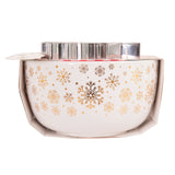 NNEDSZ Bread and Butter Electroplate Snowflake Mini Mix Bowl Set - Gold