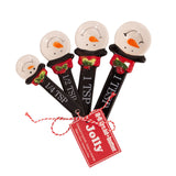 NNEDSZ Bread and Butter Snowman Spoons 4 Pack