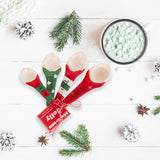 NNEDSZ Bread and Butter Gnome Measuring Spoons - 4 Pack - Green/ Red/ White