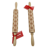 NNEDSZ Bread and Butter Laser Etch Wooden Rolling Pin - Snowflake