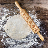 NNEDSZ Bread and Butter Laser Etch Wooden Rolling Pin - Snowflake