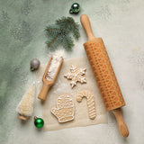 NNEDSZ Bread and Butter Laser Etch Wooden Rolling Pin - Fairisle